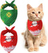 2 Pack Christmas Dog Cat Bandanas Christmas Pet Triangle Scarf Reversible Polyester Bibs Kerchief Saliva Towel for Small Medium Large Pets Bandana...