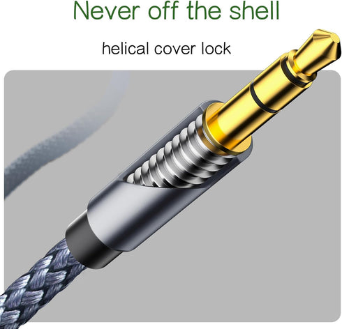 Aux Cord 20 ft,3.5mm Audio Cable Male to Male Stereo Hi-Fi Sound Nylon Braided aux to aux 1/8 Cable for Headphones Car Home Stereos Speakers Table...