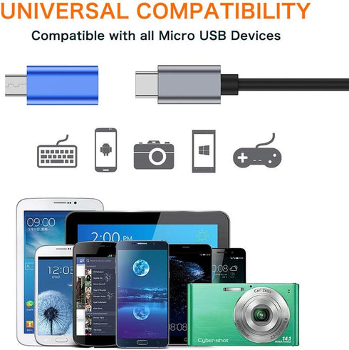 JXMOX USB C to Micro USB Adapter, (4-Pack) Type C Female to Micro USB Male Convert Connector Support Charge Data Sync Compatible with Samsung Gala...