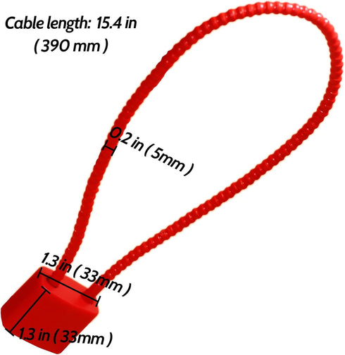 Anti-Theft Heavy Duty Steel Cable Lock, Red, 15"...