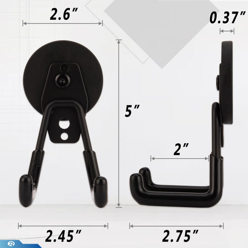 2 Pcs Magnetic Hook Heavy Duty, Strong Magnet Hooks for Garage Tools Hose Rope Electric Drill...