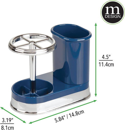 mDesign Decorative Bathroom Dental Storage Organizer Holder Stand for Electric Spin Toothbrush/Toothpaste - Compact Design for Countertop and Vani...