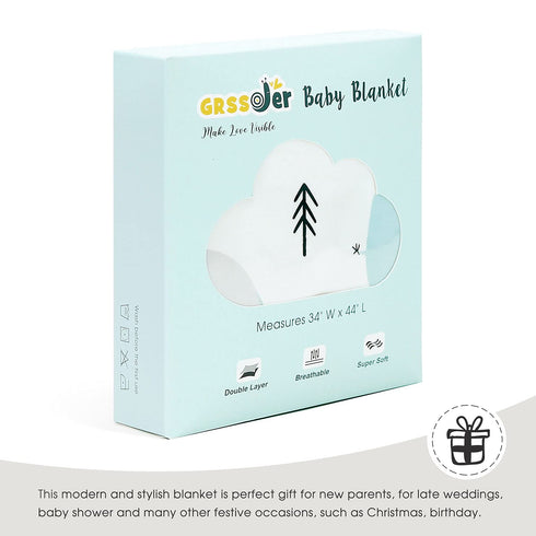 GRSSDER Baby Blankets Super Soft Jersey Knit Swaddle Blanket for Baby Girls and Boys, Double Layer Receiving Blankets 34 x 44 Inches Extra Large f...