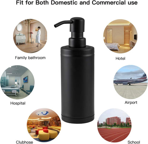 GAPPO Matte Black Soap Dispenser Stainless Steel Metal Pump Hand Lotion Bottle for Bathroom, Bedroom and Kitchen(300ML/10.15Ounce)...