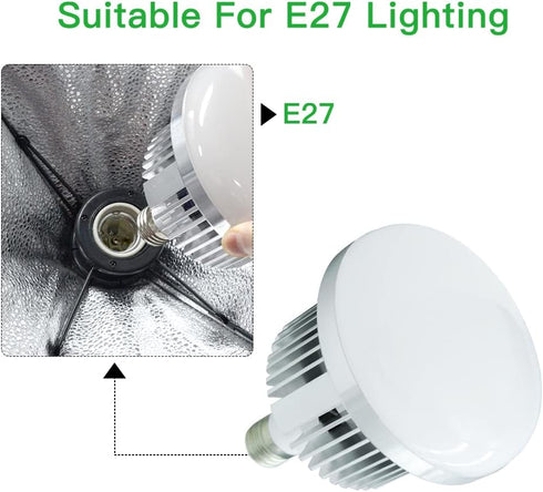 MOUNTDOG 85W 5700K E27 Socket LED Bulbs with Remote LED Light Bulb for Photography Photo Lighting...