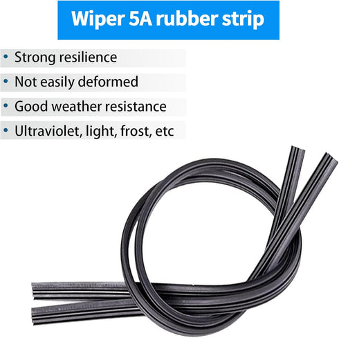 4 PCS Car Windshield Wiper Blade, 26In Universal Toughness Rubber Wiper Blades Refills, Adjustable Wiper Rubber Refill for Most Cars, SUVs, Trucks...