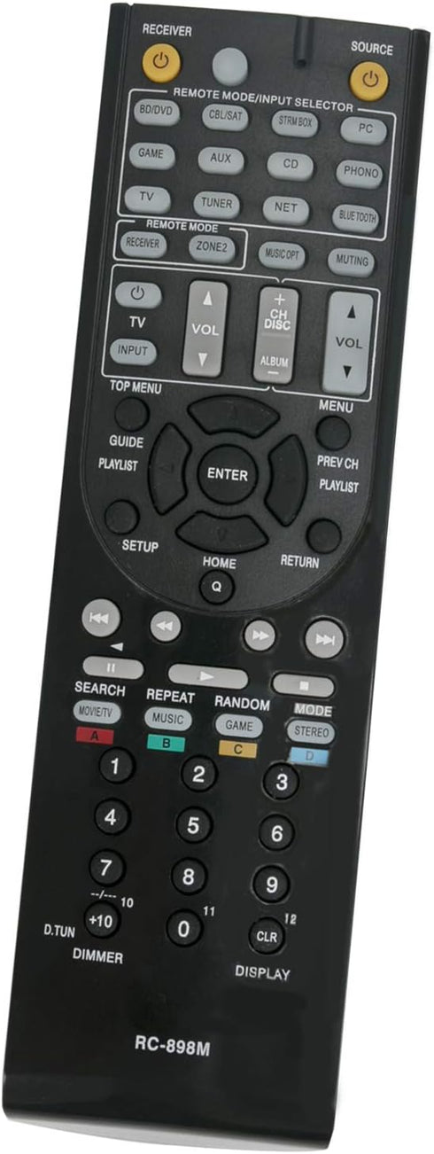 New RC-898M RC898M Replace Remote Compatible with Onkyo AV Receiver TX-NR646 TX-NR747 TX-NR545 TXNR646 TXNR747 TXNR545...