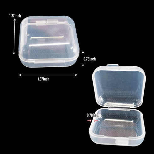 48 Pcs Clear Small Plastic Storage Containers Anti Oxidation Transparent Jewelry Storage Holder for Small Item Craft, Beads, Pills, Ear Studs, Nec...