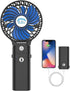 HandFan 5200mAh Portable Handheld Fan Rechargeable with Power Bank-3 Speeds Foldable Personal Cooling, 2-IN-1 Hand Held Fan Battery Operated, 20H ...