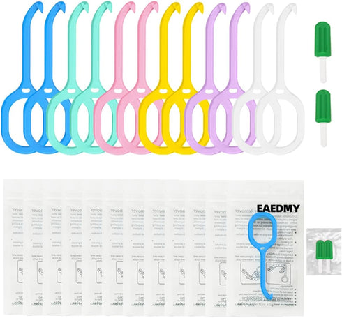 12PCS Clear Aligner Removal Tools with 2 PCS Aligner Chewies Accessories for Invisible Retainers and Dentures, Dental Orthodontic Aligner Removal ...