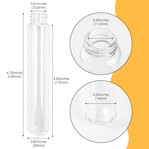 30ml Glass Clear Test Tubes with Screw Caps and Plastic Stoppers, 22 x 120mm Liquid Small Leak-Proof Glass Test Tubes, 6PCS...