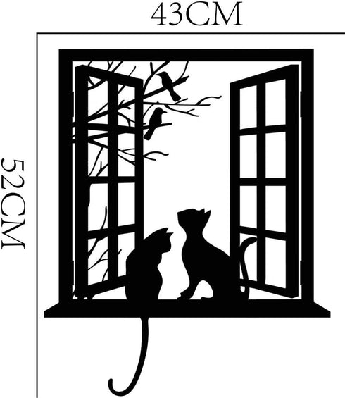 BIBITIME Tree Branch Fake Window Black Cats Wall Art Stickers for Bedroom Living Room Coffee Shop Vinyl Decals Nursery Bedroom Kids Room Decor 16....
