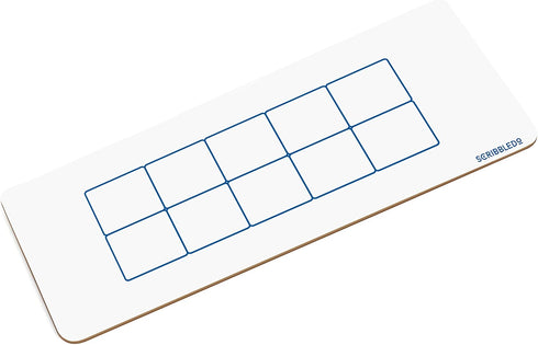 SCRIBBLEDO Dry Erase Ten Frame Board - 4" x 12" Double Sided Dry Erase Boards for Kids to Visualize and Practice Base 10 Number Concepts - Math Pr...