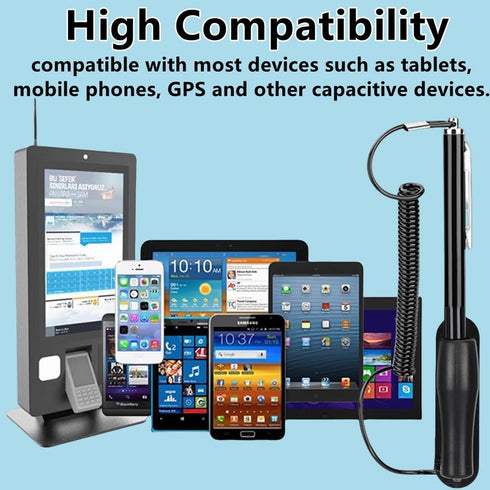 Stylus Pen for Touch Screens, Tablet Touch Pen with Chain Capacitive Touch Screen Pen Black High Sensitivity Stylus for Mobile Phone GPS...