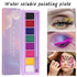 1 PCS Water Activated Eyeliner Palette 8 Colors Neon Face Paint Liner Makeup Longlasting Fluorescent Face and Body Paint with Brush for Halloween ...