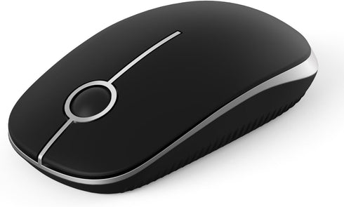 VssoPlor Wireless Mouse, 2.4G Slim Portable Computer Mice with Nano Receiver for Notebook, PC, Laptop, Computer (Black and Silver)...