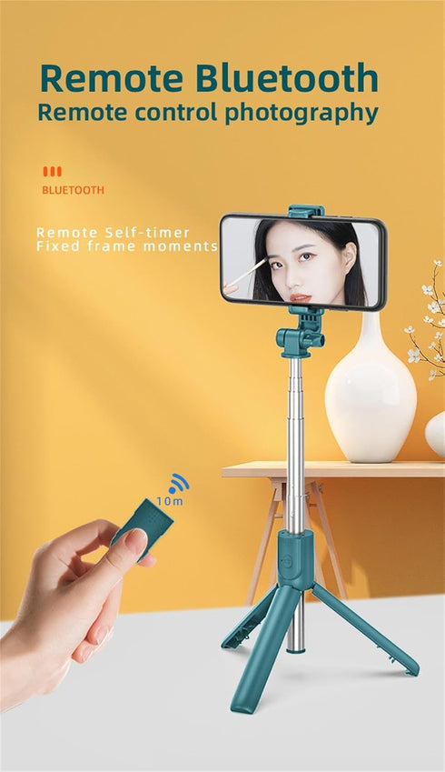 Selfie Stick Tripod,3 in 1 Extendable 360° Rotation Tripod Stand with Detachable Wireless Remote Portable Mobile Phone Holder Compatible with iPho...