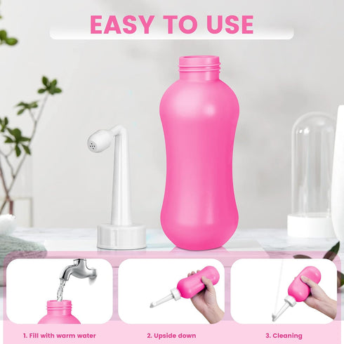 Peri Bottle Postpartum for Feminine Care, Portable Travel Bidet for Toilet 15.4OZ , Perineal Bottle for Personal Cleaning, Outdoor, Travling...