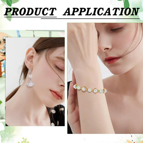 SUNNYCLUE 1 Box 60Pcs Hollow Bead Frame Real 24k Gold Plated Beading Frame 925 Sterling Silver Plated Hexagon Spacer Bead Frames Findings for Jewe...