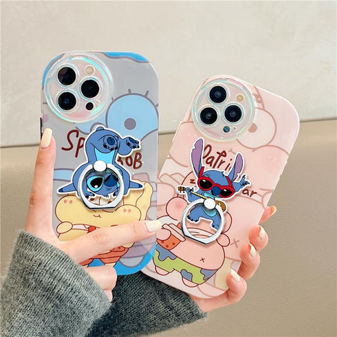 Phone Ring Holder Stand,Cute Stitch Phone Ring Stand Holder Phone Case Finger Grip Stand Holder 360 Rotation Phone Grip Kickstand for Smartphones ...