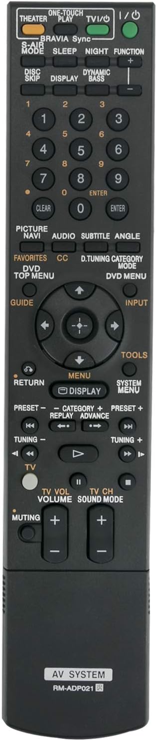 RM-ADP021 Replace Remote Control fit for Sony DVD Disc Home Theater Theatre AV Receiver System DAV-HDX675 DAV-HDX575WC DAV-HDX578W DAV-HDX678WF DA...