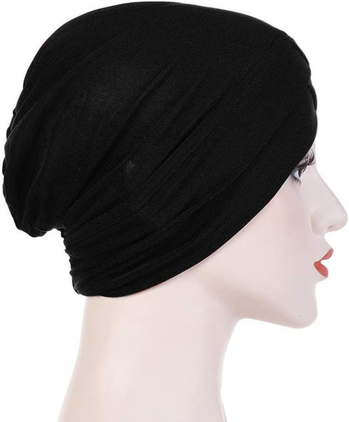 Vowcarol Hijab Cap Under Scarf Black Hijab Undercap (Hijab Accessory), Black, Size One Size, Medium...