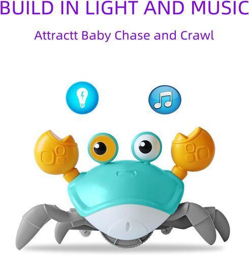 Crawling Crab Baby Toy,Fantastic Creatures Toys Infant Sensory Tummy time Toys Babies boy Girl for 36 months to 15 years Learning to Crawl Walking...