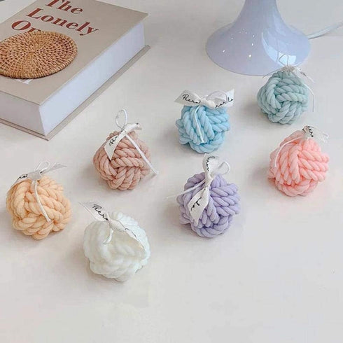 2-Pack Silicone Molds 3D Candle Molds, Woolen Ball Mould and Knot Mold,Ball of Yarn Design Fondant Mold for Candle Making and Baking Making Soap W...