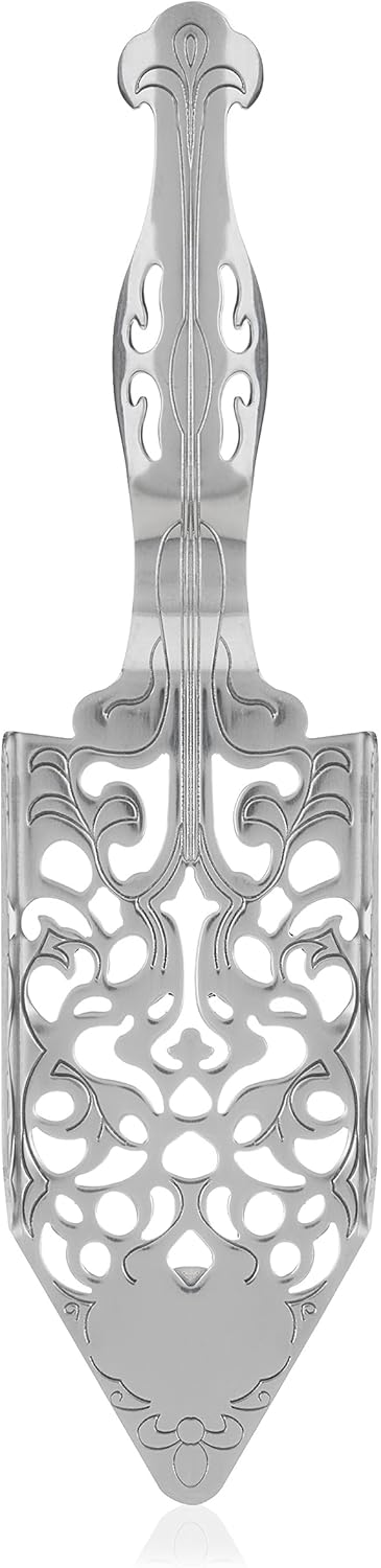 Viski Spoon-Vintage Style Absinthe Dripper with Perforations-Dishwasher Safe Stainless Steel Set of 1, Silver...