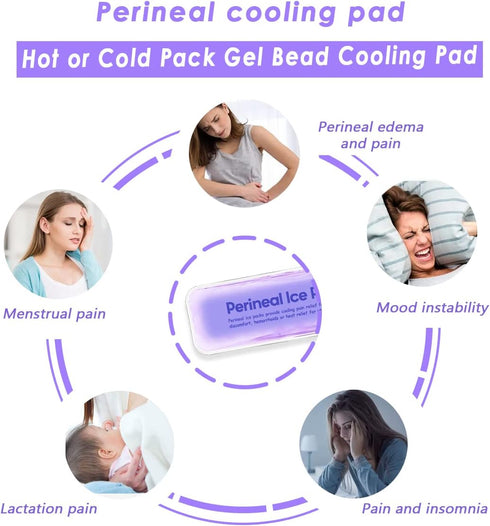 Perineal Ice Packs for Postpartum Reusable, Perineal Cold Packs, Postpartum Hemorrhoid Pain Childbirth Recovery Care, 2 Gel Pads+5 Washable Sleeve...