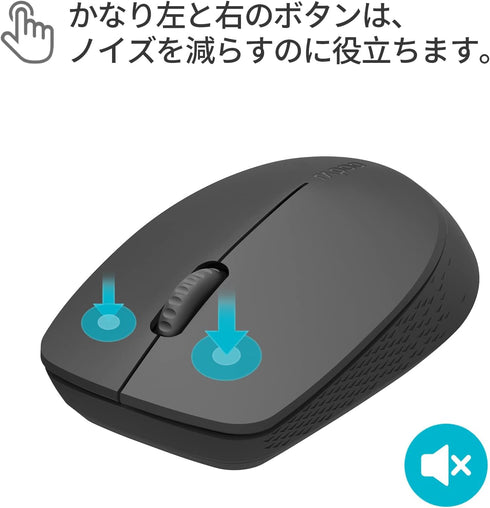 Rapoo Bluetooth 2.4G Wireless Mouse, 2 Bluetooth Channels with 1 USB Receiver Noiseless Mouse, Connect up to 3 Devices, Portable Computer Mice for...