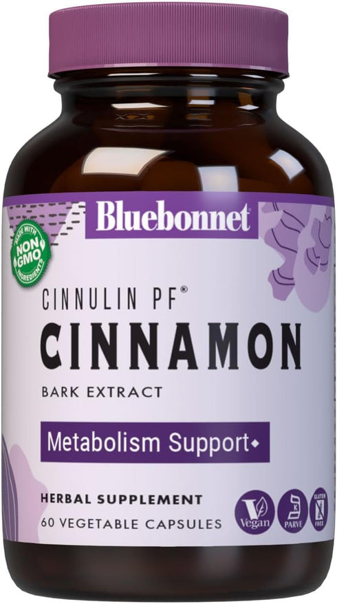 BlueBonnet Cinnulinpf Cinnamon Bark Extract Supplement, 60 Count, White...