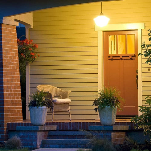 4 Packs 3W A19 LED Bug Light Bulbs Yellow LED Bulbs E26 Outdoor Bug Light Bulb 25W Equivalent 2000K Amber Glow Bug Light Bulb Night Light for Bedr...