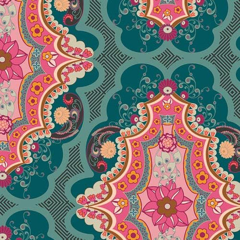 Art Gallery Fabrics Art Gallery Legendary Brit Boutique Boho Fabric, Green...