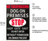 Warning Beware Of Dog Metal Sign No Trespassing Dog On Premises Stop Keep Gate Shut Do Not Enter Without Permission Or Owner Present, Suitable For...
