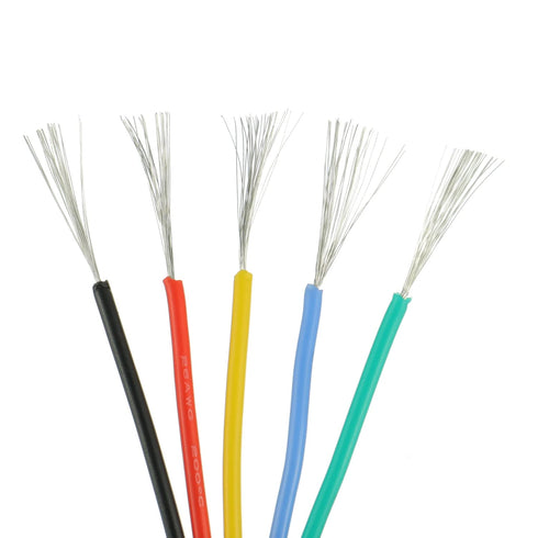 BOJACK 26 AWG Flexible Silicone Wire Electric Wire Hook up Wire Kit 300V Cables with Plus 20 ?3mm Heat Shrink Tubings and a Mini Wire Stripper(5 C...
