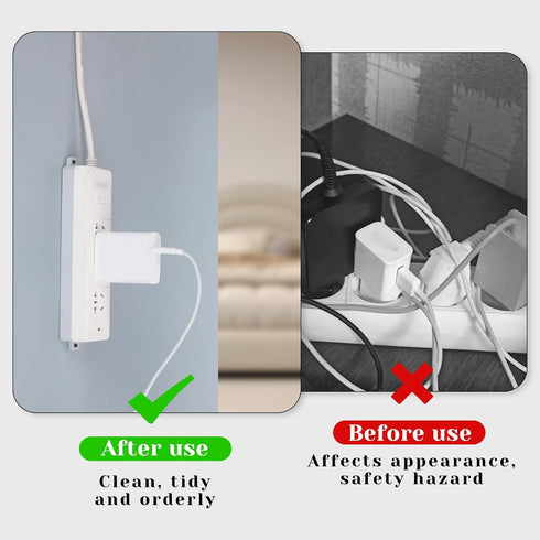Giantree 6 Pack Self Adhesive Power Strip Holder, Power Strip Holder Desktop Mobile Punch Free Socket Holder, Desktop Socket Fixer for Kitchen Hom...