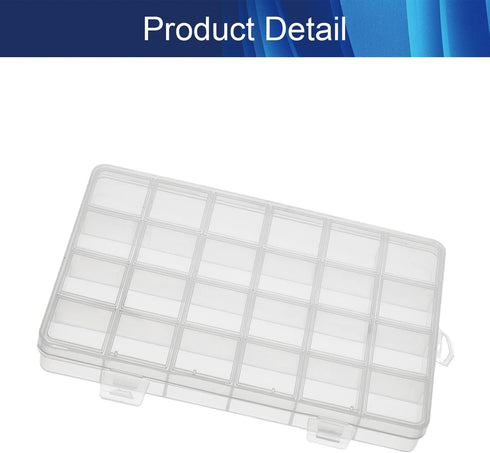 Clear Plastic Organizer Box,Component Storage Box,24 Grids Fixed Storage Container Jewelry Box for Beads Art DIY Crafts Jewelry Fishing Tackles 7....