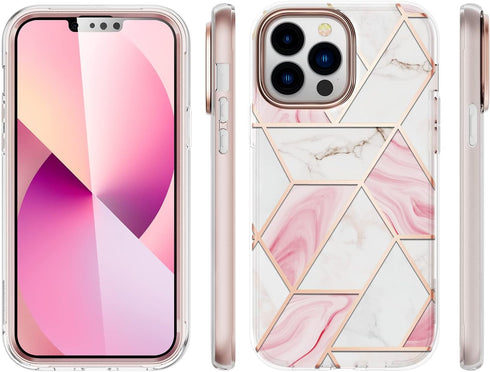 Asuwish Phone Case for iPhone 13 Pro 6.1 inch with Screen Protector Cover Hybrid Luxury Cute Marble Shockproof Full Body Hard Heavy Duty Slim Cell...