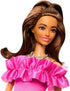 Barbie Fashionistas Doll #217 with Brown Wavy Hair Half-Up Half-Down & Pink Dress, 65th Anniversary Collectible Fashion Doll...