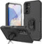 for Samsung Galaxy A15 Case with Tempered Glass Screen Protector,Dual Layer Shockproof Magnetic Kickstand Phone Case with Rotatable Ring Holder fo...