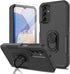 for Samsung Galaxy A15 Case with Tempered Glass Screen Protector,Dual Layer Shockproof Magnetic Kickstand Phone Case with Rotatable Ring Holder fo...