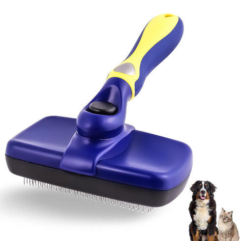 Pet Grooming Brush, Double Sided Undercoat Rake for Dogs & Cats, Professional Deshedding Brush and Dematting Tool, Safe and Effective Removing Kno...