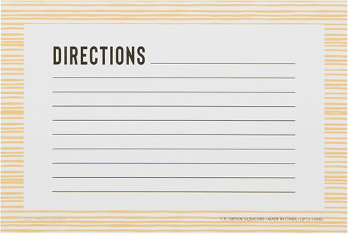 C.R. Gibson Bloom Double Sided Recipe Card Set, 4" W x 6" L, Yellow...