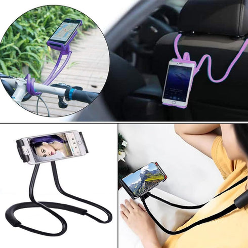 Neck Phone Holder - Universal Hanging on Neck Lazy Phone Holder DIY Free Rotating Stand on Table Smart Multiple Functions Mobile Phone Mount Stand...