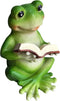 Reading A Book Frog Statue Frog Figurine Indoor Outdoor Garden Decor Animal Frog Statue Sculpture Decoration Collectible Frog Figurine (Reading A ...