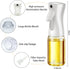 Oil Sprayer for Cooking, Olive Oil Sprayer for Air Fryer, 200ml Oil Mister Spray Bottle Glass for Salad, BBQ, Grilling, Baking, Roasting, Frying...