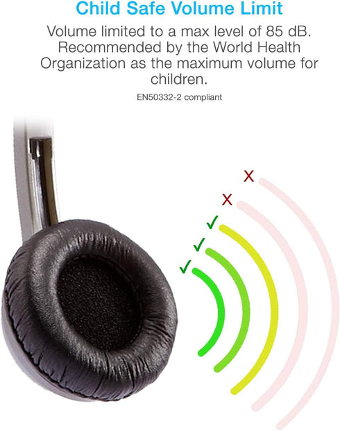 Cyber Acoustics Lightweight 3.5mm Stereo Headphones for Kids (ACM-7000) - Great for use with Tablets, Chromebooks, Laptops, PCs, & Macs...