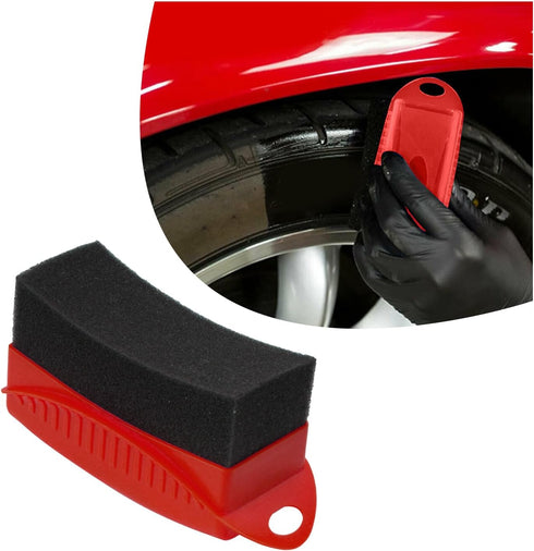 Tire Dressing Applicator, Car Tire Shine Dressing Applicator Pad with Lid, Auto Tire Wheel Waxing Polishing Sponge, Universal Wheel Shine Tool Acc...