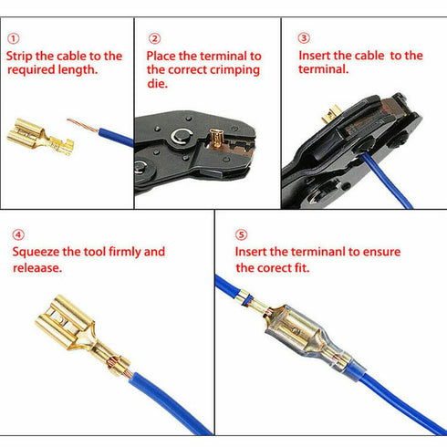 315PCS 2.8/4.8/6.3mm Quick Splice Male and Female Wire Spade Connector Crimp Terminal Block Assortment Kit with Insulating Sleeve for Electrical W...